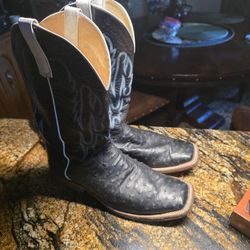 Black Ostrich Boots