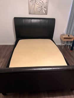 Queen leather bed frame