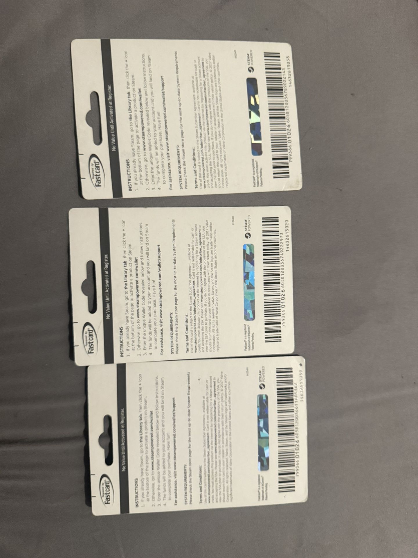 three cards for $40