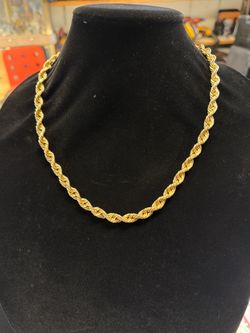 14K Yellow Gold Rope Chain 22” 7.5mm 24.4 gr