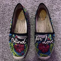 GUCCI Blind For Love Espadrille Flats GG Supreme 