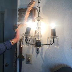 ANTIQUE CHRYSTAL Chandelier 