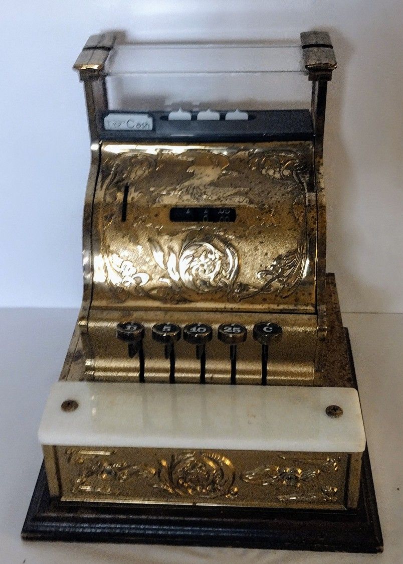 Vintage Cash Register Brass/Glass) Marble.Piggy Bank for Sale in Lemon Grove, CA OfferUp