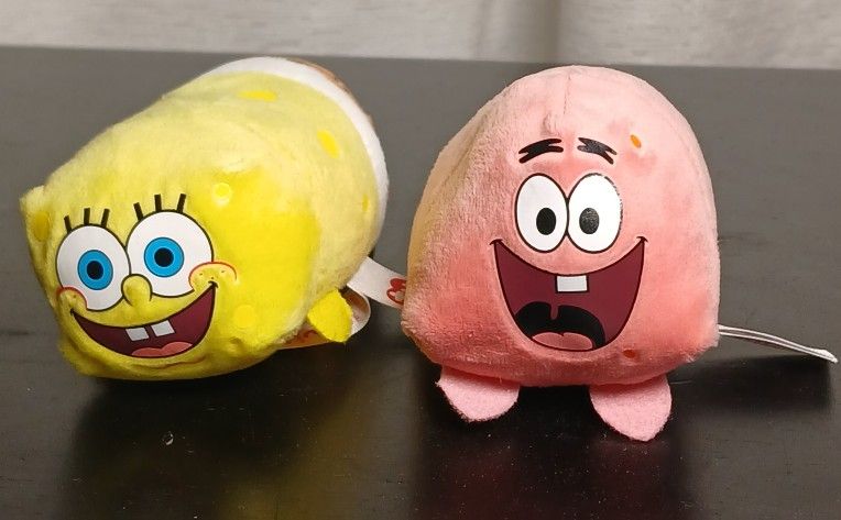 Ty Beanie Teeny Lot of 2 SpongBob Square Pants & Patrick Star Nickelodeon 2017