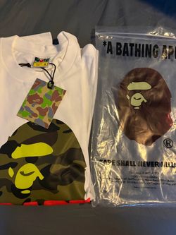 Bape shirt white and camo size L men