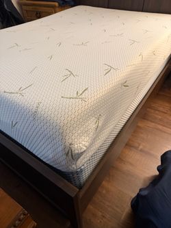 Full size bed headboard and frame