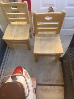 Small wood chairs