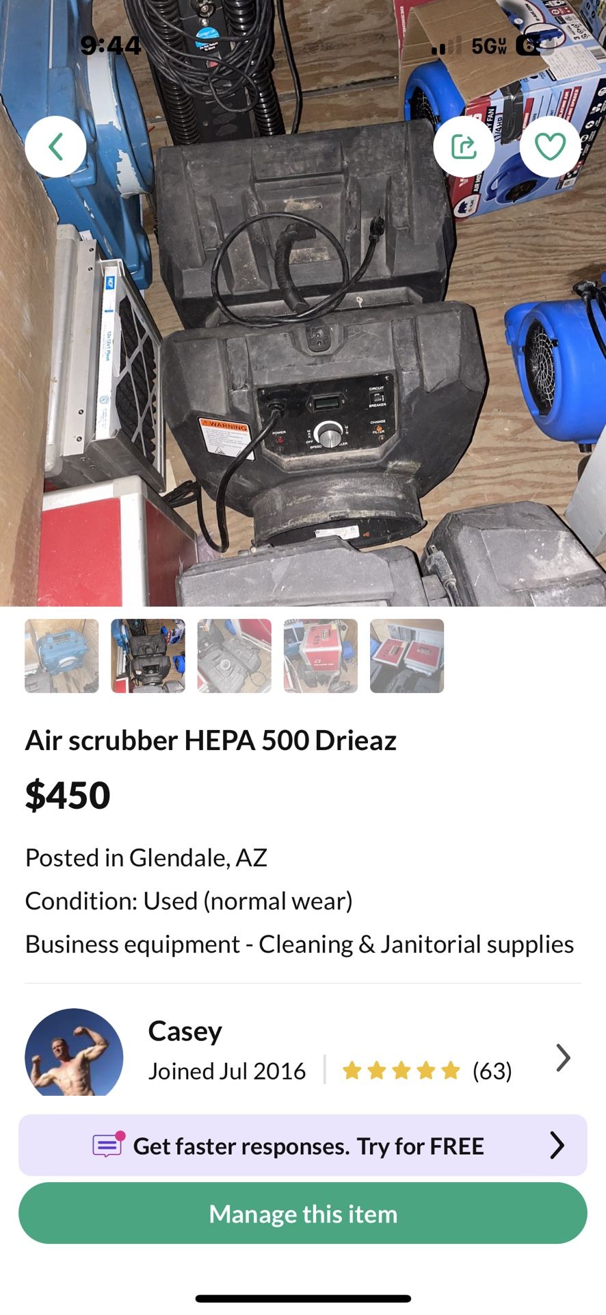 HEPA 500 Air Scrubber Drieaz DRI EAZ