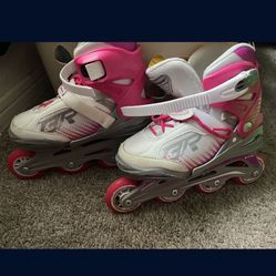 Inline Pink And White Skates For Kids 