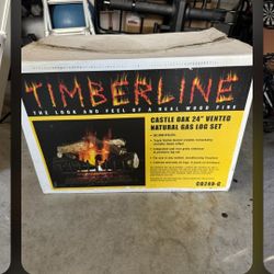 Timberline Castle Oak 24" Vented Natural Gas Log Set - Brand New In Box