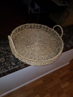 Large Wicker Serving Tray