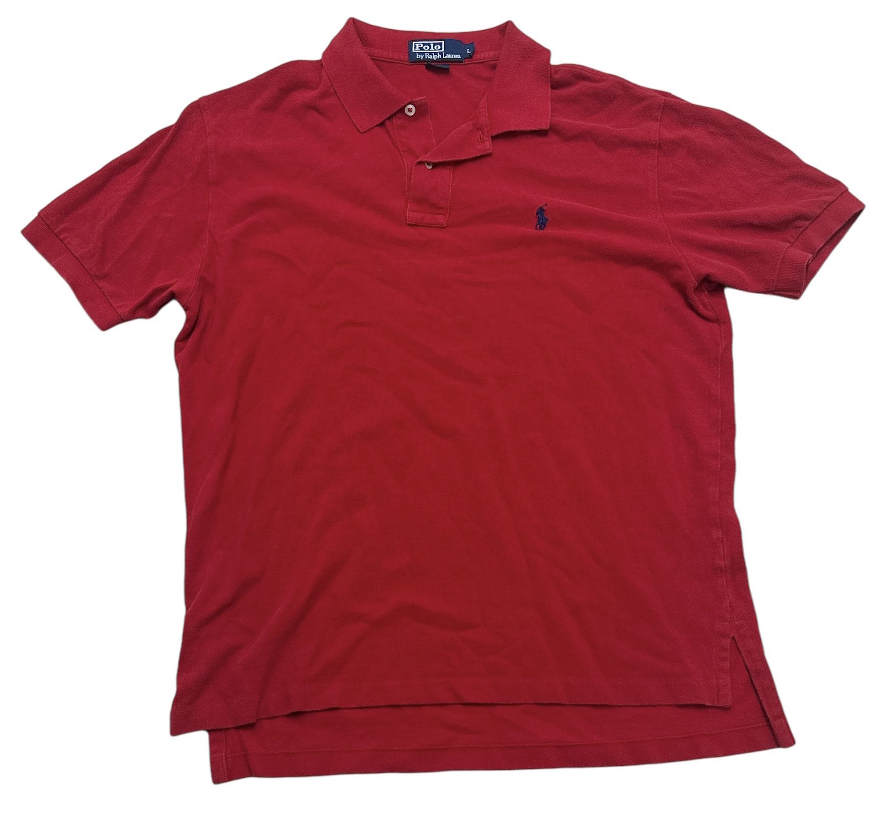 Polo by Ralph Lauren Men’s Red Blue Pony Mesh Casual Polo Shirt Size L