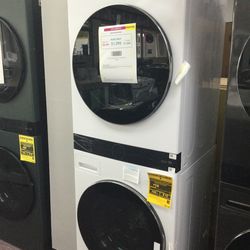 LG WashTower Stacked Smart Laundry Center 4.5 cu. Ft front load washer & 7.4 cu.  Ft w/ Steam