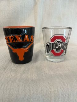 Texas Longhorns and Ohio State Shot Glasses, $4 ea
