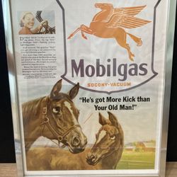Classic Mobilgas "He's got More Kick than Your Old Man" (1941) Print 14" H x 11" W