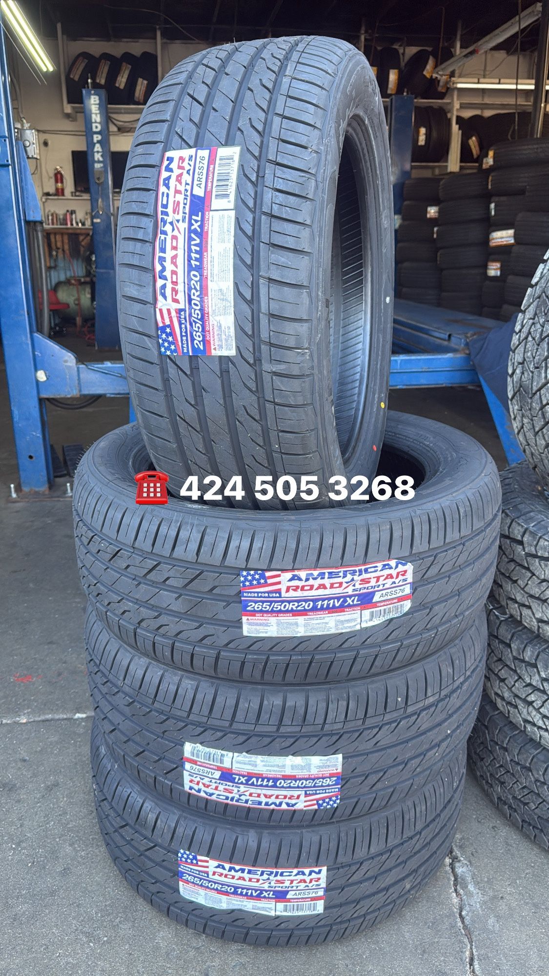 Nuevas 265/50R20 Marca American Garantía 50,000 Millas