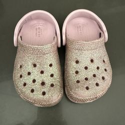 Purple / Pink Glittery Crocs Toddler Size 6c