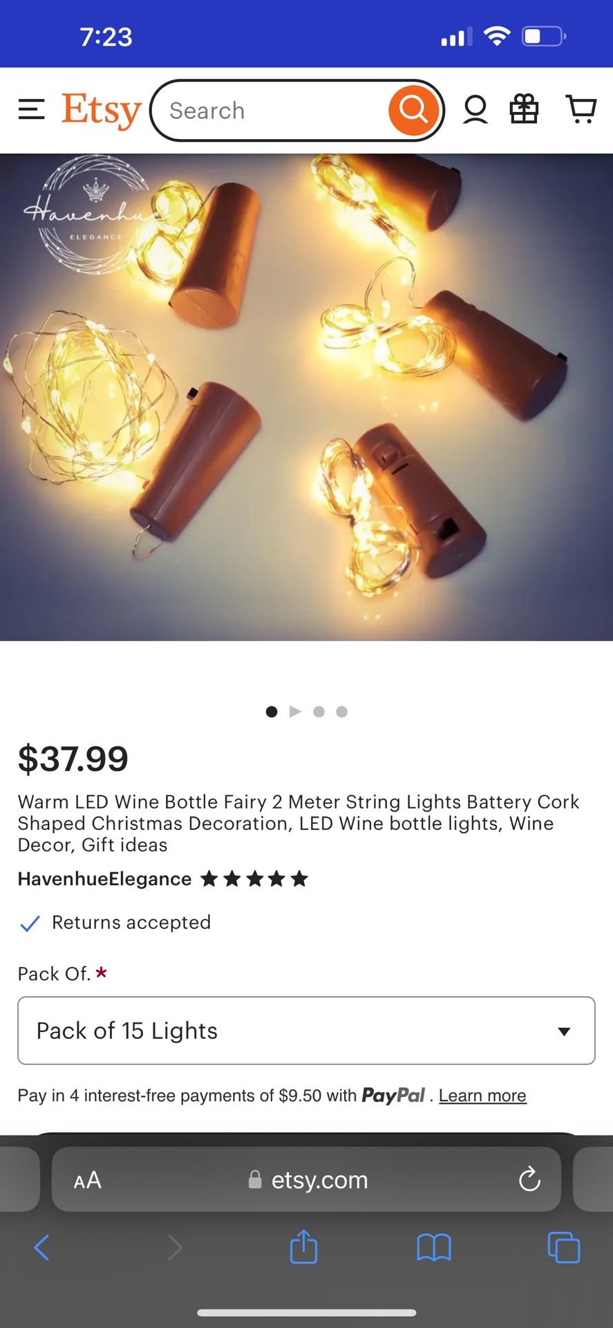 LED Fairy Lights For Bottles 45 Count