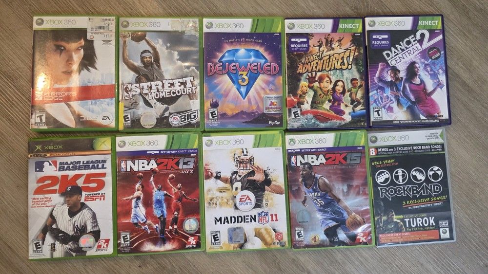 Set of 10 Xbox 360 games