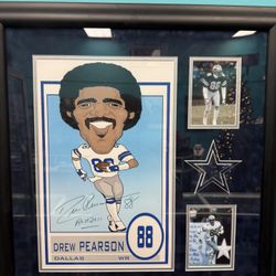 Drew Pearson #88 Signed Frame 