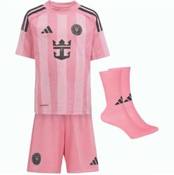INTER MIAMI CF 25/26 MESSI HOME MINI KIT KIDS Adidas Soccer Kit 3T NEW MSRP $75