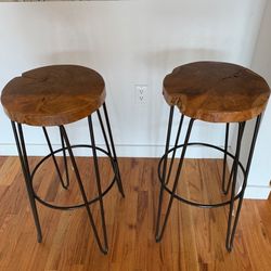 Crate And Barrel Teak Bar Stools 
