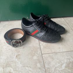 Gucci Sneakers and Belt