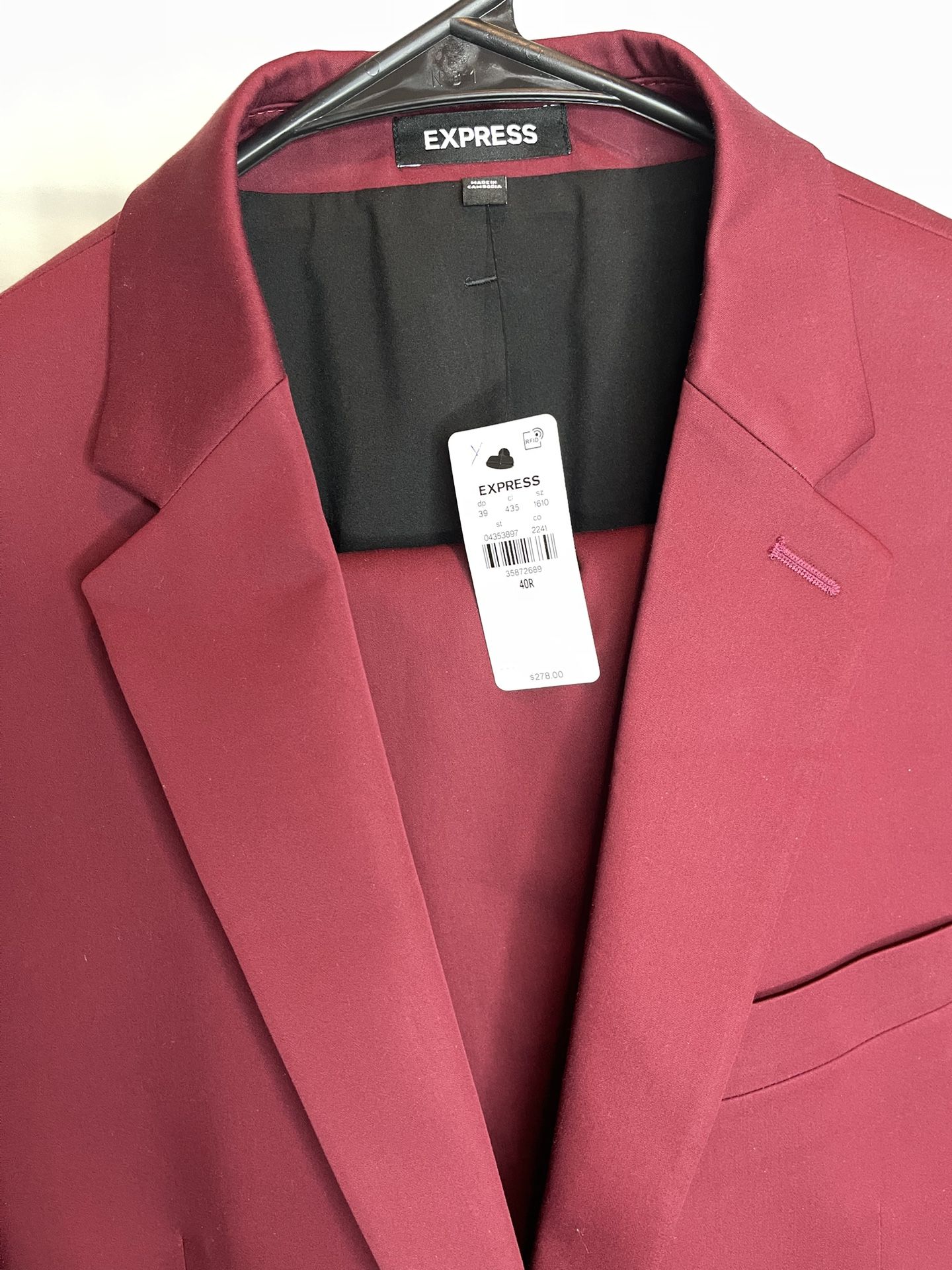 Burgundy - Men’s Extra Slim Express Suit!!