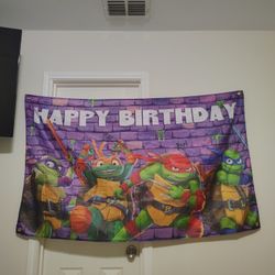 Ninja Turtles Happy Birthday Banner 