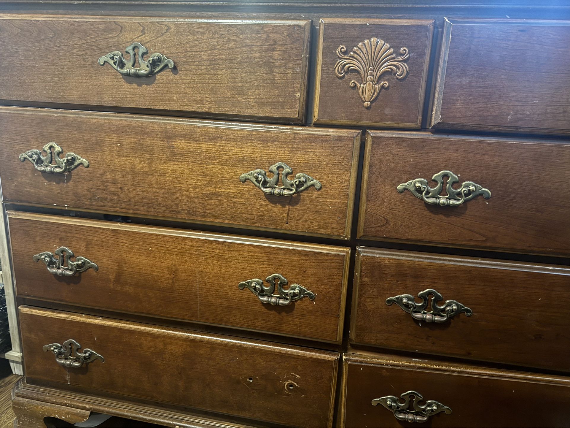 Wood Dresser With Mirror