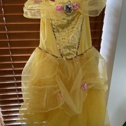 Belle Costume With Gloves -Small 4-6