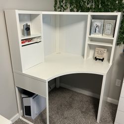 IKEA MICKE Corner desk / workstation, white, 39 3/8x55 7/8 " desk