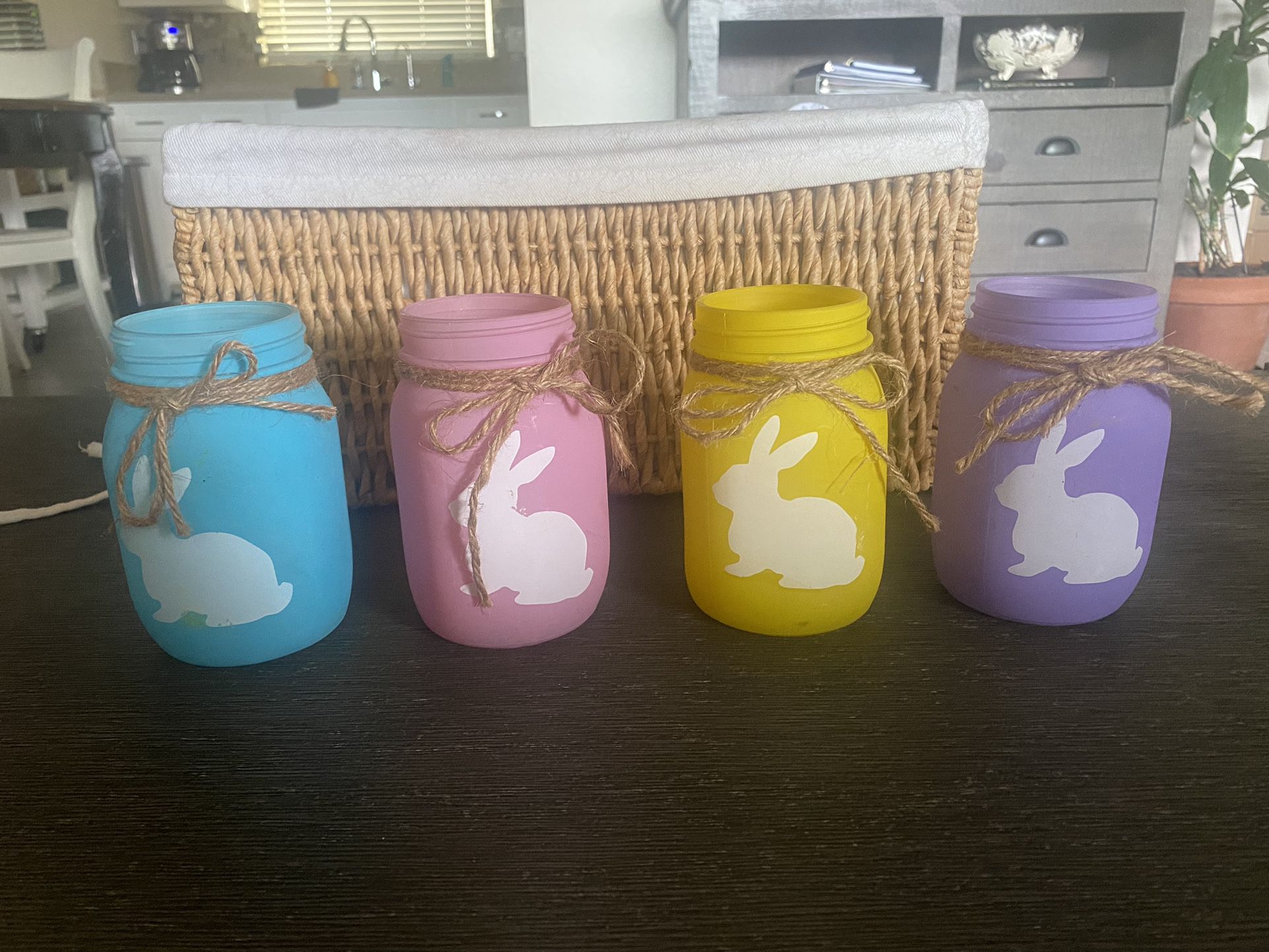 Easter Bunny Glass Jars