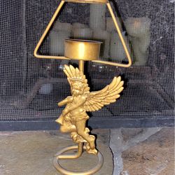 Vintage N Beautiful Angel Brass Candle Holder