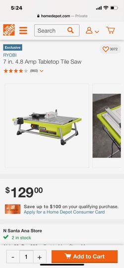 RYOBI 7inch Wet Tile Saw