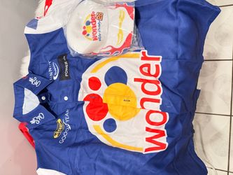Wonder Bread Ricky Bobby Racing Shirt and Hat costume Set size L