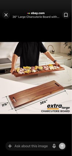 Extra Large Acacia Wood Charcuterie Board 36"