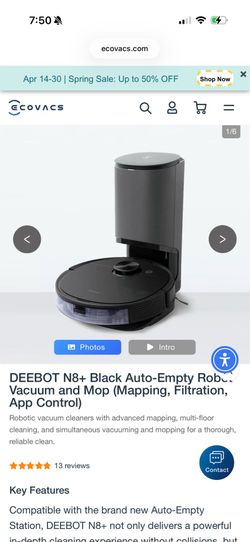 Ecovac deebot n8 vacuum