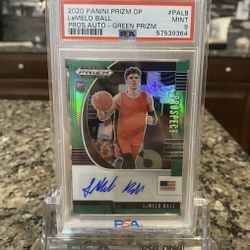 Lamelo Ball Green Prizm Rookie Auto PSA 9