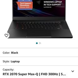  RTX 2070 i7 Razer Blade Gaming Laptop