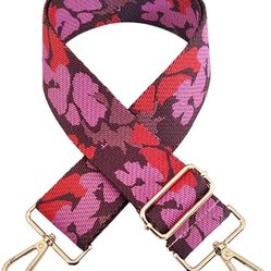 KEDZIE Interchangeable Bag Strap Wild Flower Embroidered Strap 2"W 28-51”L