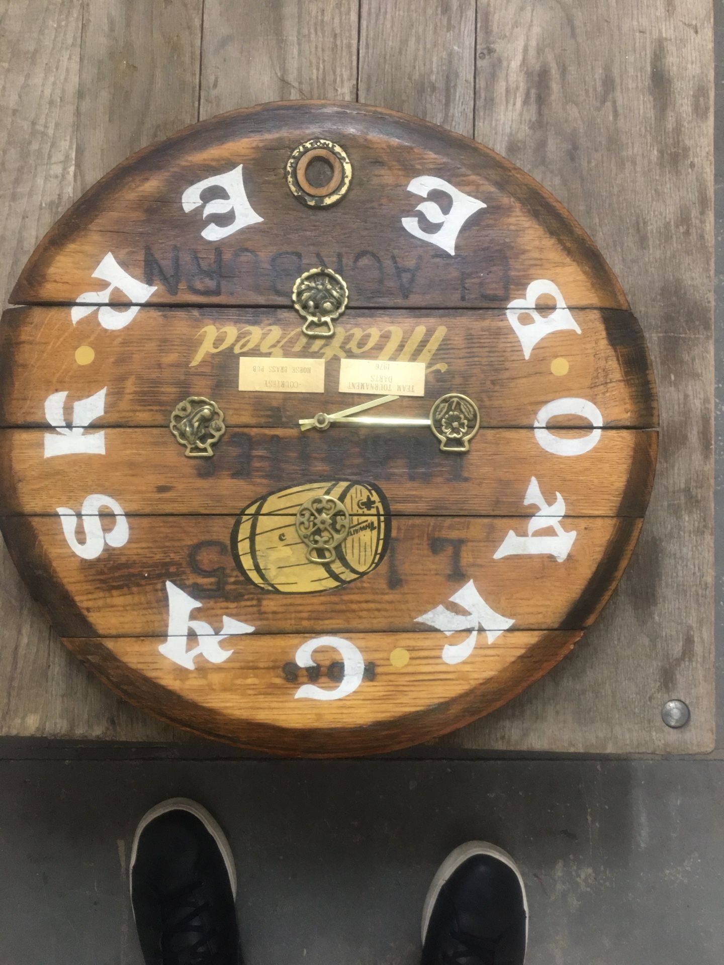 Wooden Clock Made From Beer Cask