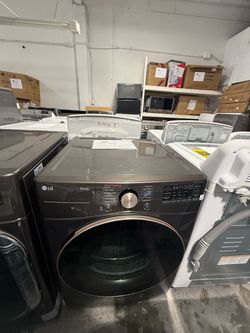LG ThinQ Front Load Dryer Black Steel