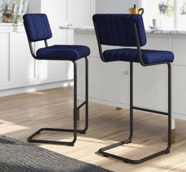 Sapphire blue velvet bar stools 8 total