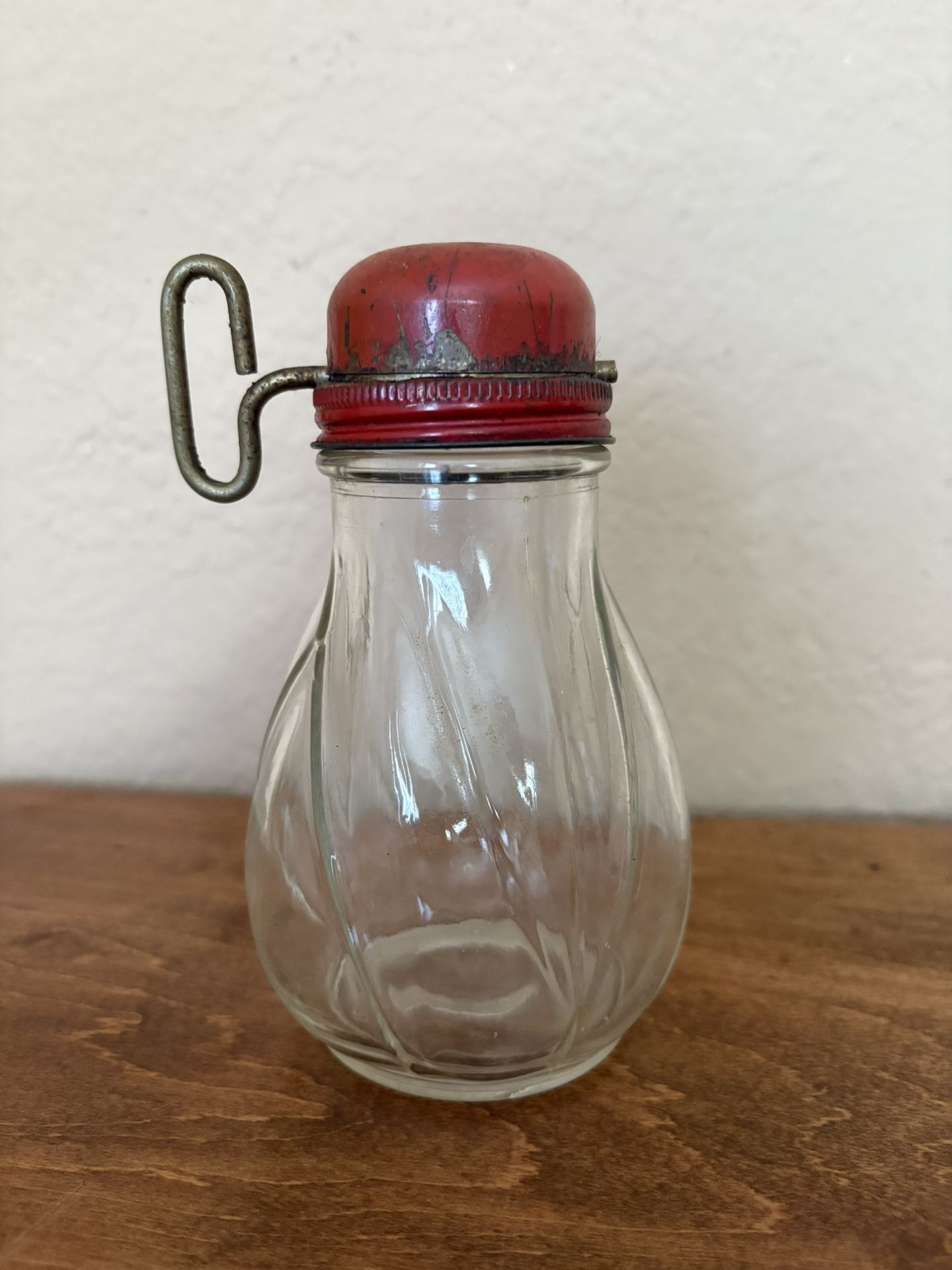 Vintage turn key glass nut/spice grinder.