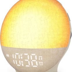 Sunrise Alarm Clock White Noise Machine, Sunset Simulation, 30 Soothing Sounds, 12 Color Night Light, Dimmable Sunlight Lamp Wake Up Light, Digital Cl