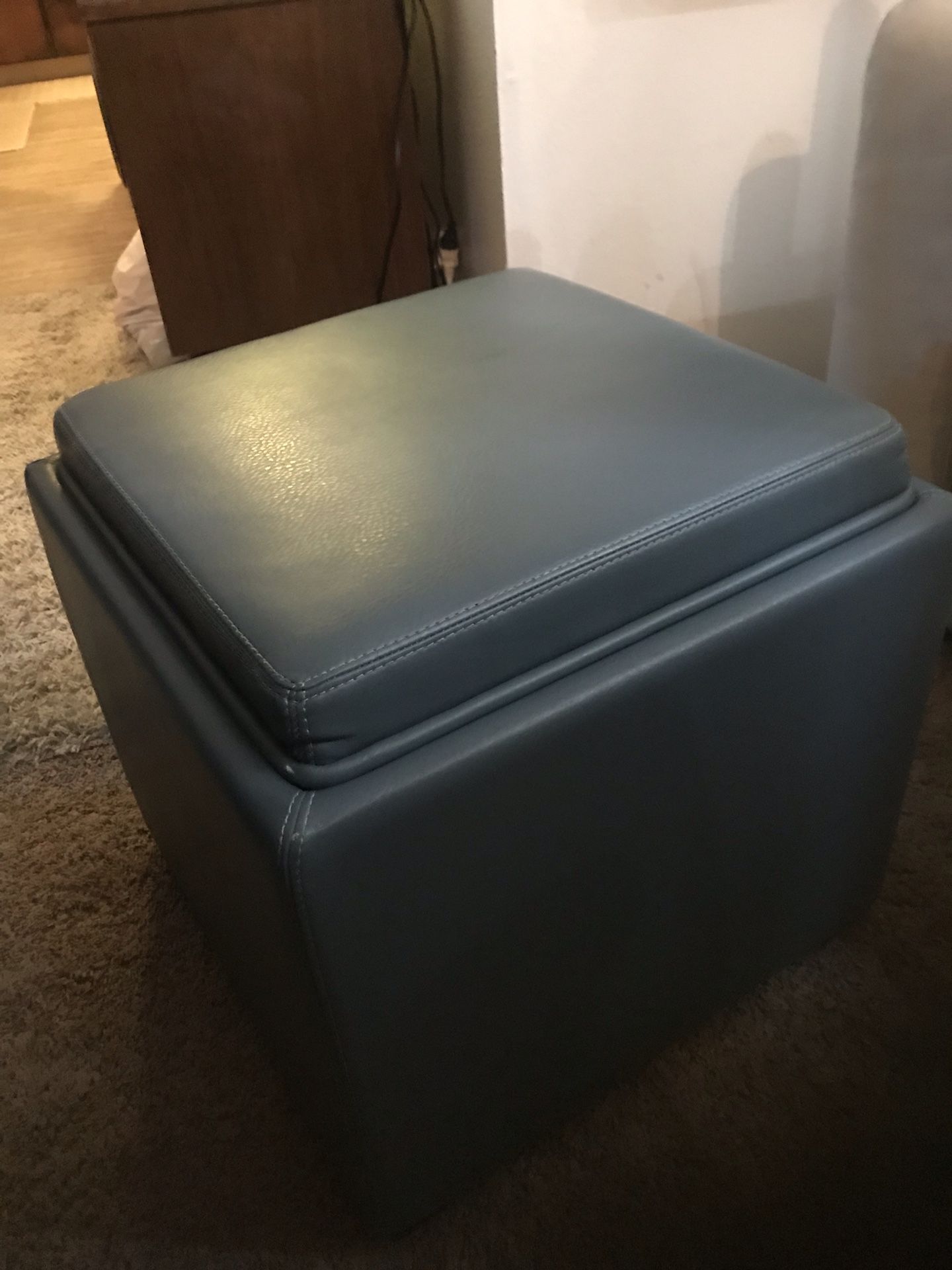 Crate and Barrel leather ottoman