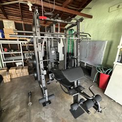 Vesta Fitness Smith Machine 1001 w/Bench Attachment | 230lb Bumpers Olympic Weights | 7ft Olympic Bar | Fitness | Gym Equipment | FREE DELIVERY 🚚 