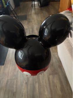 Authentic Disneyland Mickey Mouse popcorn bucket with original adjustable Disney shoulder strap.