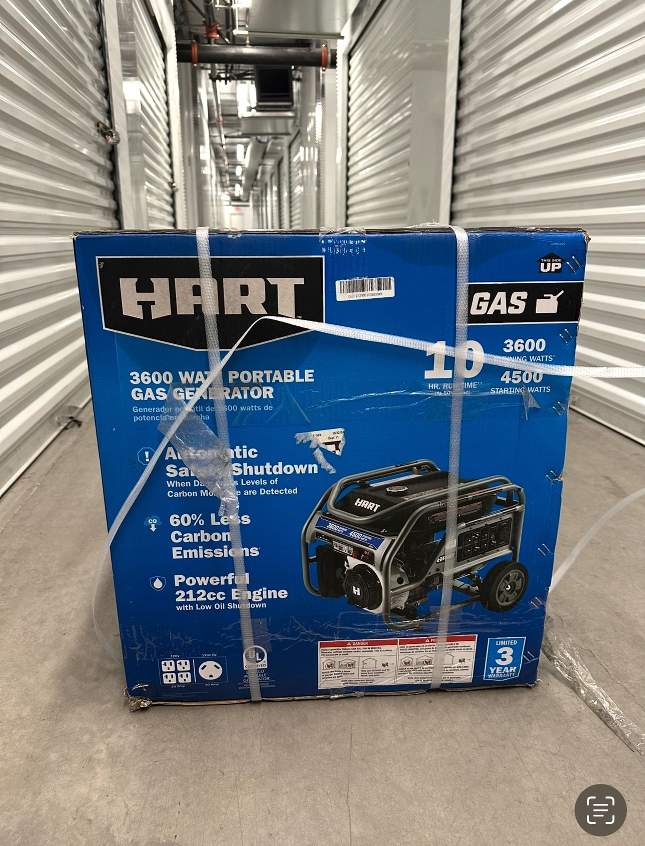 HART 3600W Gas Generator – Brand New in Box